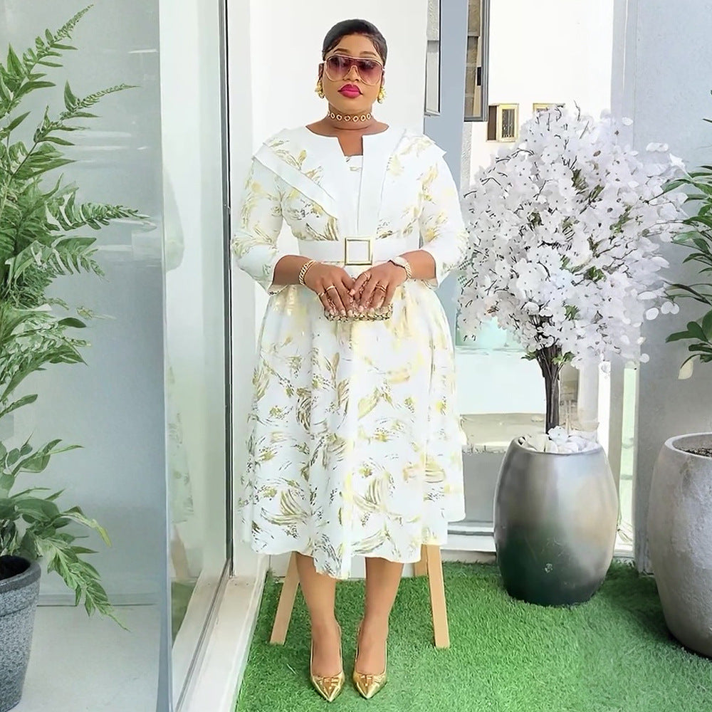 Plus-Size Women Round Neck Dress 4