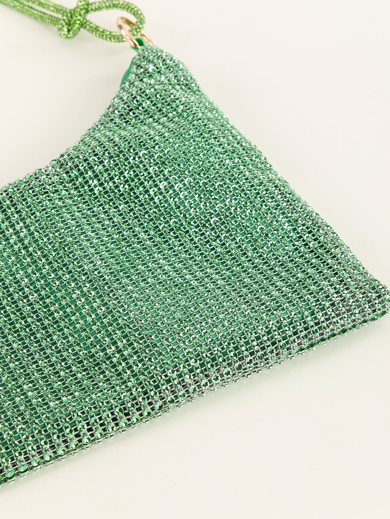 Mesh Rhinestone Knotted Armpit Bag Diamond-Encrusted Trendy Shoulder Evening Bag 32