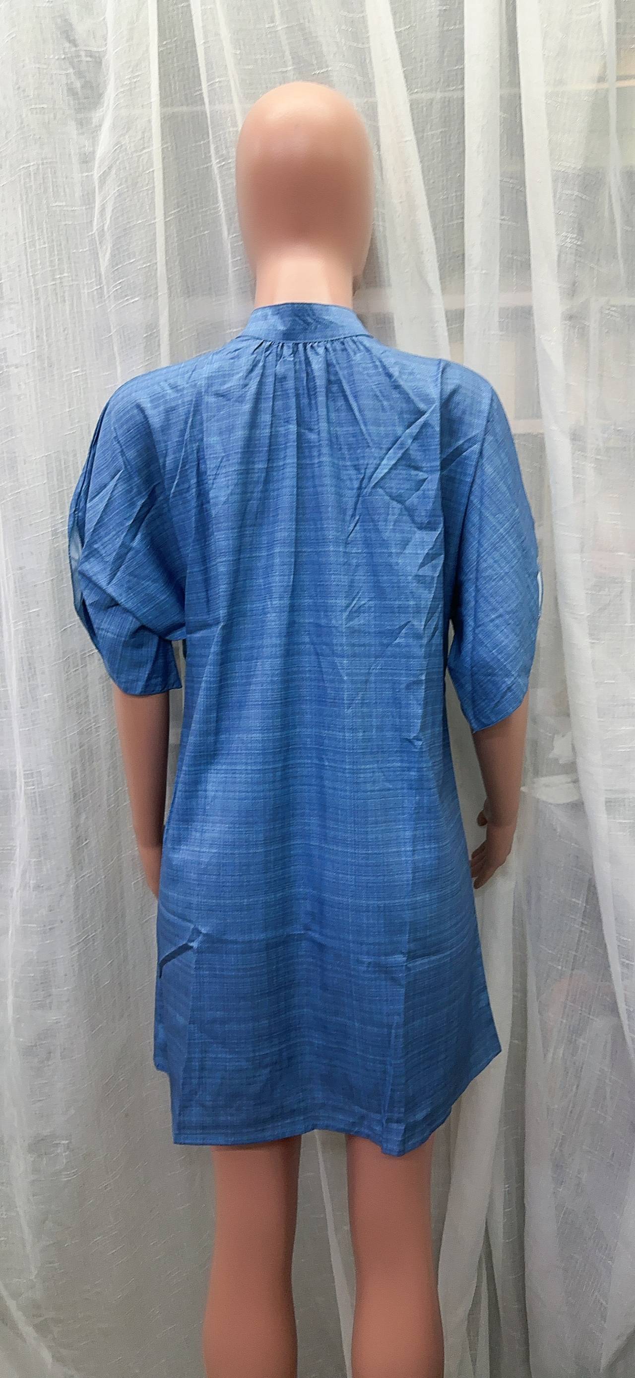 Women Round Neck Oversized Bat Sleeves Round Neck Dress 30