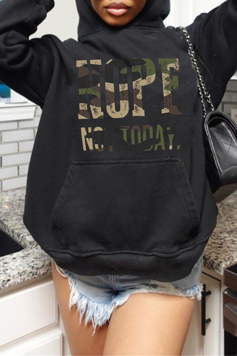 Women 's Fall/Winter Positioning Print Loose Hoodies 5