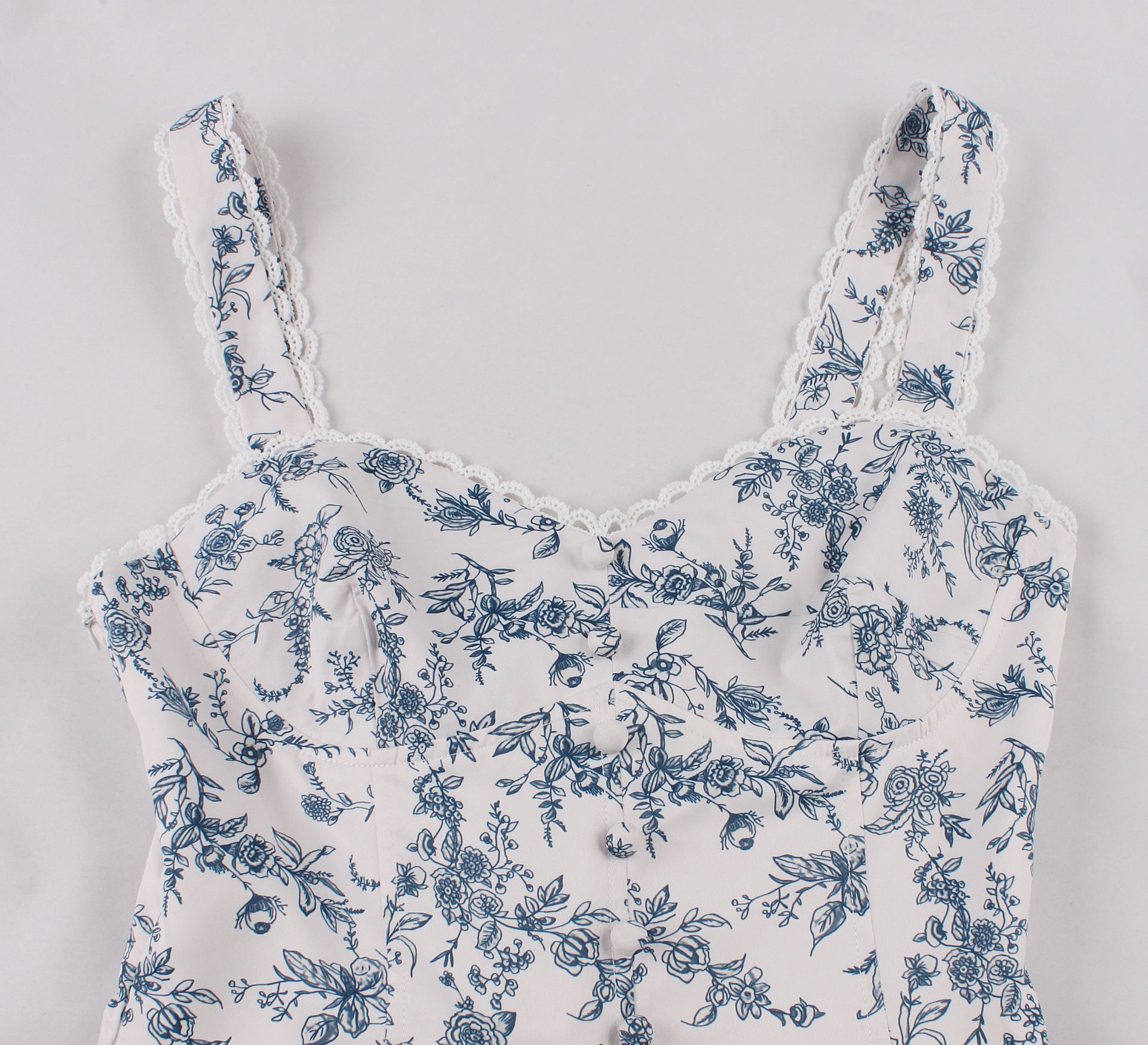 Sexy Floral Print V Neck Strap A-Line Mini Dress 9