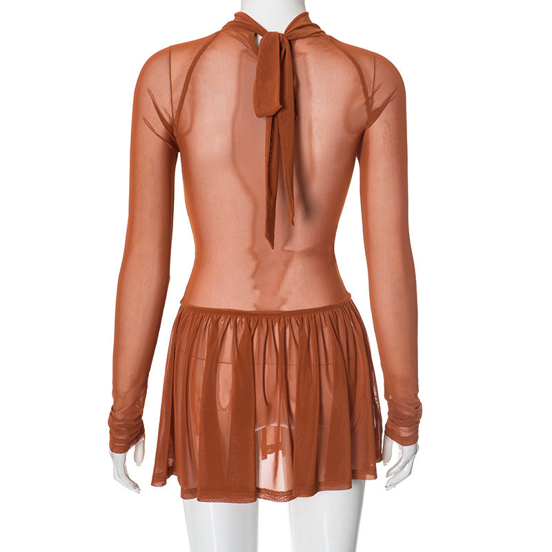 Women sexy see-through hollow bodycon dress 10