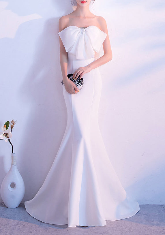 Evening Dress Sexy Formal Party Host Strapless Fishtail Slim Fit Short Dress 9