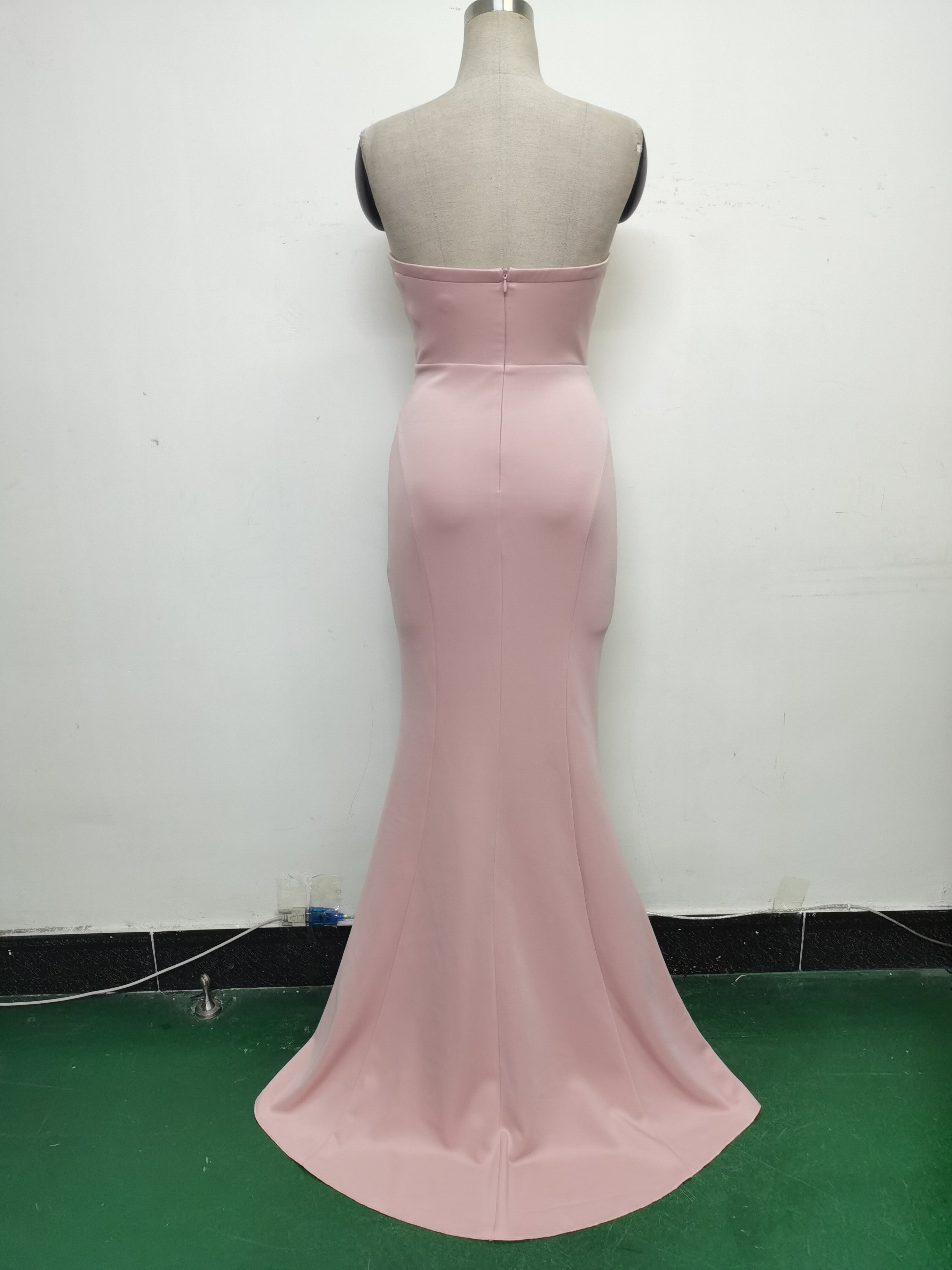 Women Satin Beaded Evening Dress 21