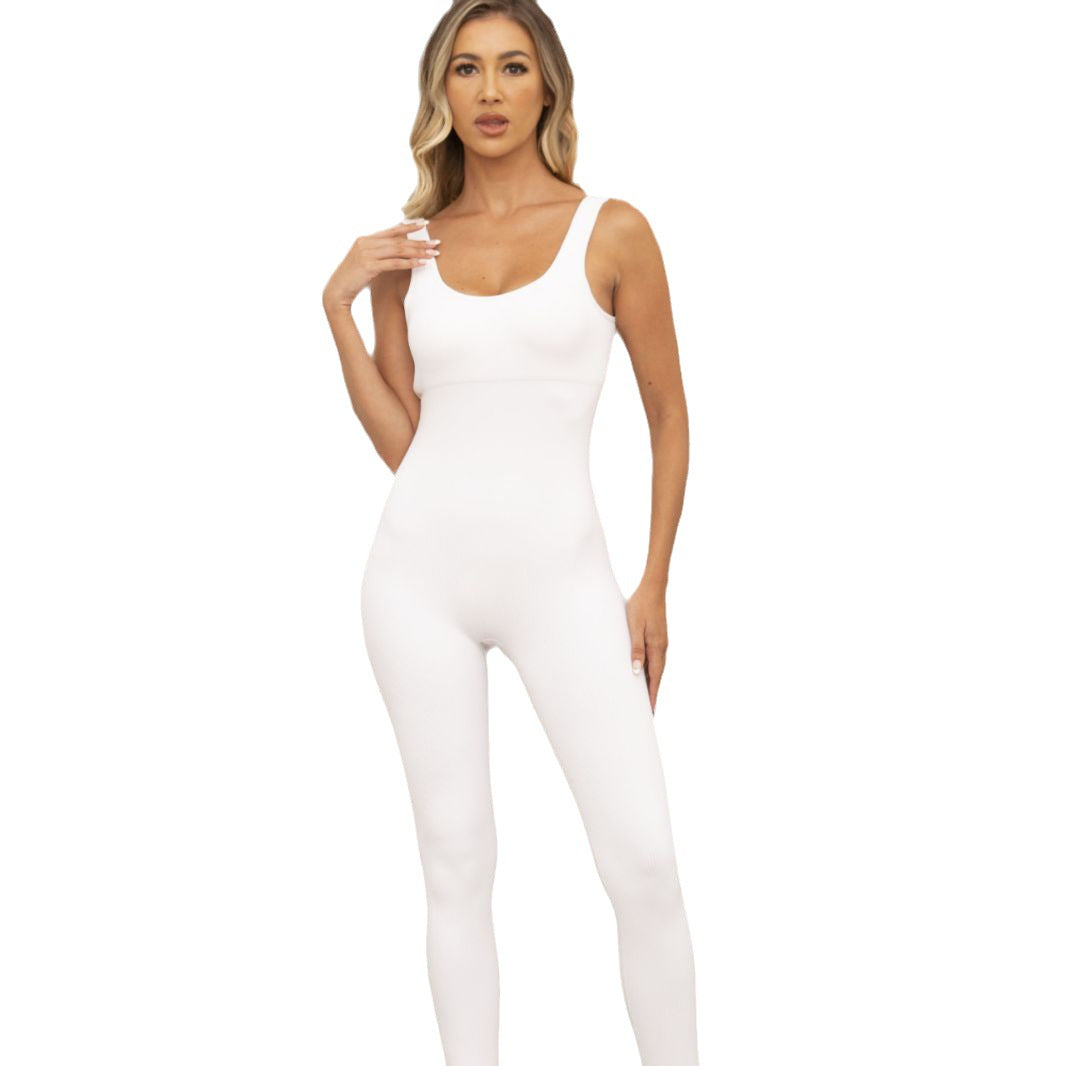 Women Seamless Square Neck Sports Fitness Jumpsuit 11