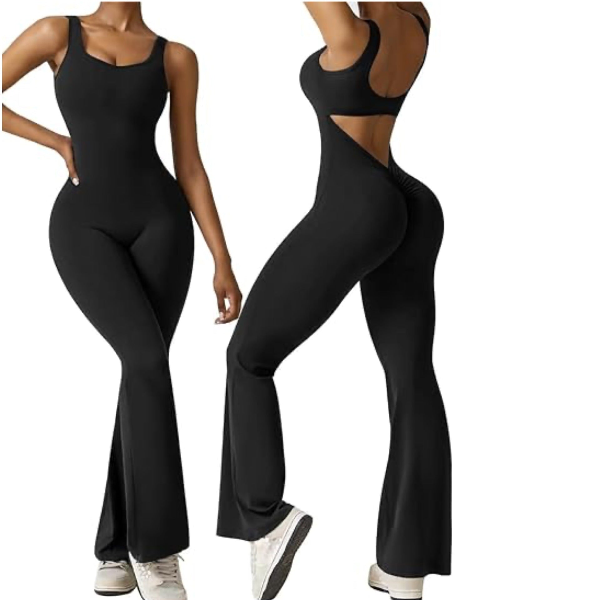Women Sexy Sleeveless Backless Bell Bottom Jumpsuit 11