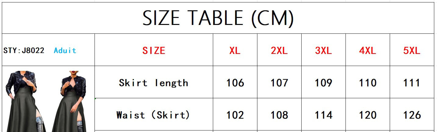 Plus Size Women pu-Leather Zipper Slit Skirt 8