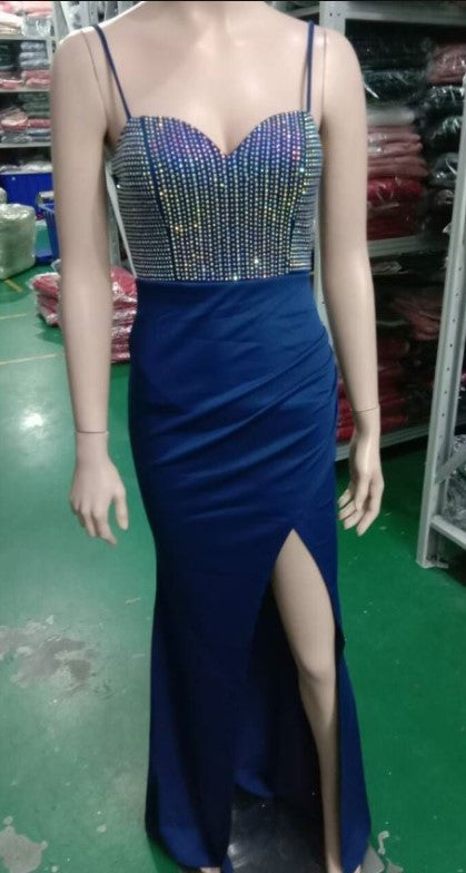 Sexy Night Long Fishtail Straps Dress Formal Party Evening Dress 16