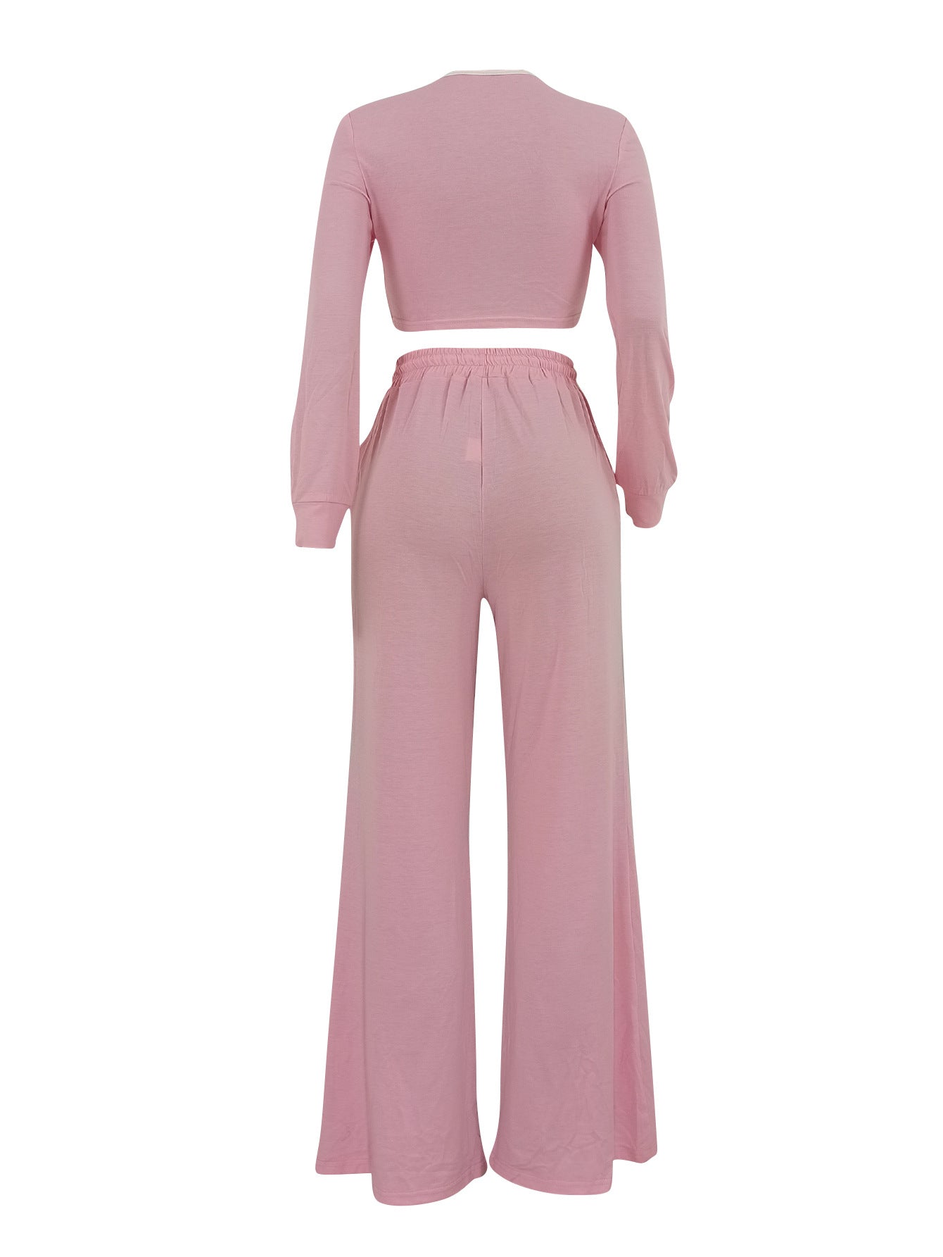 Women's Fashion Casual Long Sleeve Top & Side Striped Sporty Pants Two-Piece Set 12