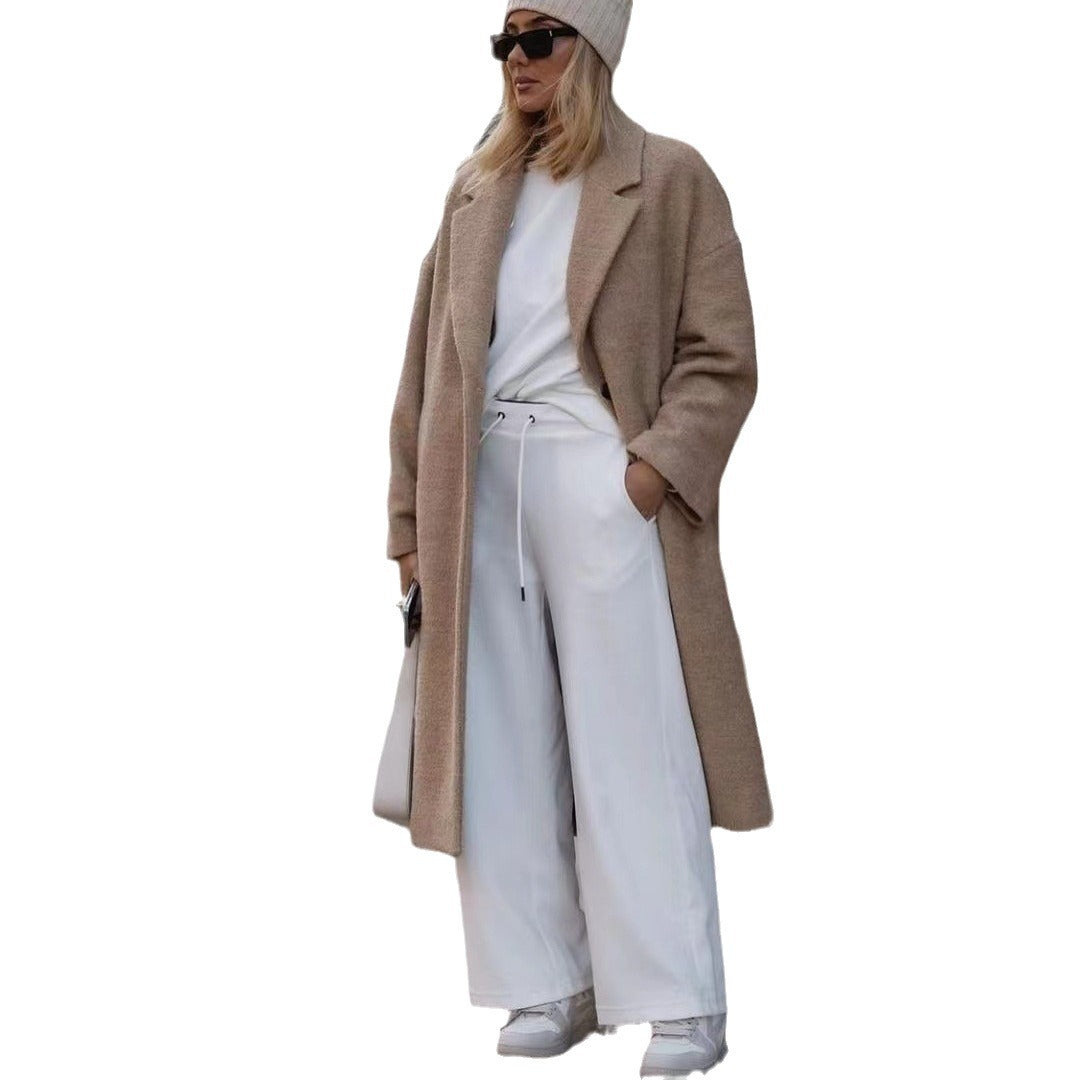 Women Autumn and Winter Warm Long Sleeve Turndown Collar Jacket 9