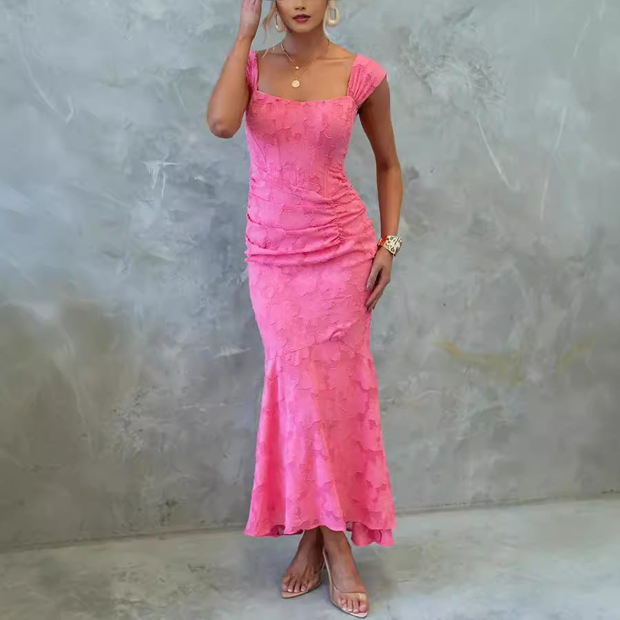 Women Sleeveless Off-Shoulder Solid Dress 3