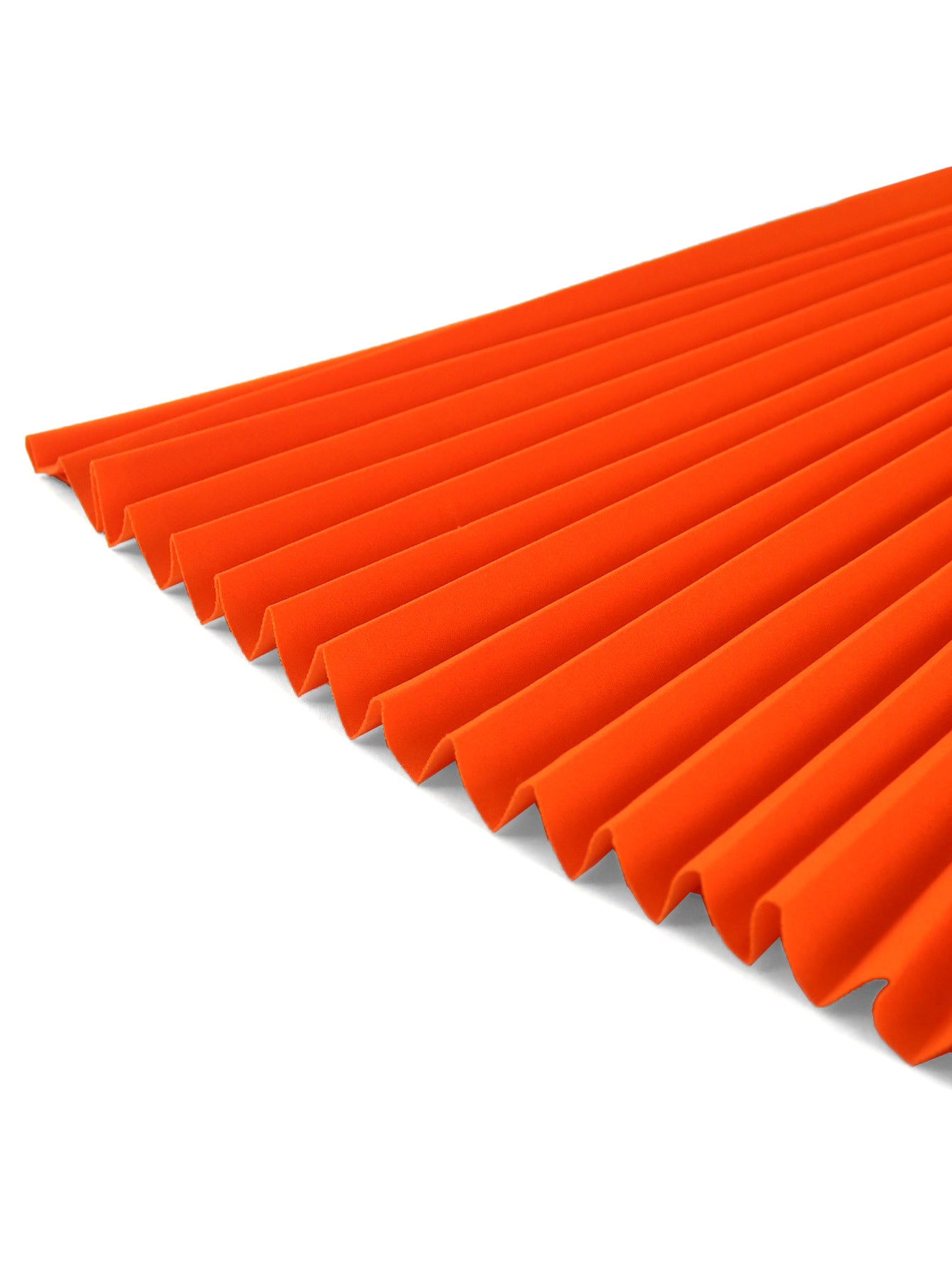 Bright Orange Puff-Sleeve Dress Fashionable Solid Color Party & Career Pleated Dress 15