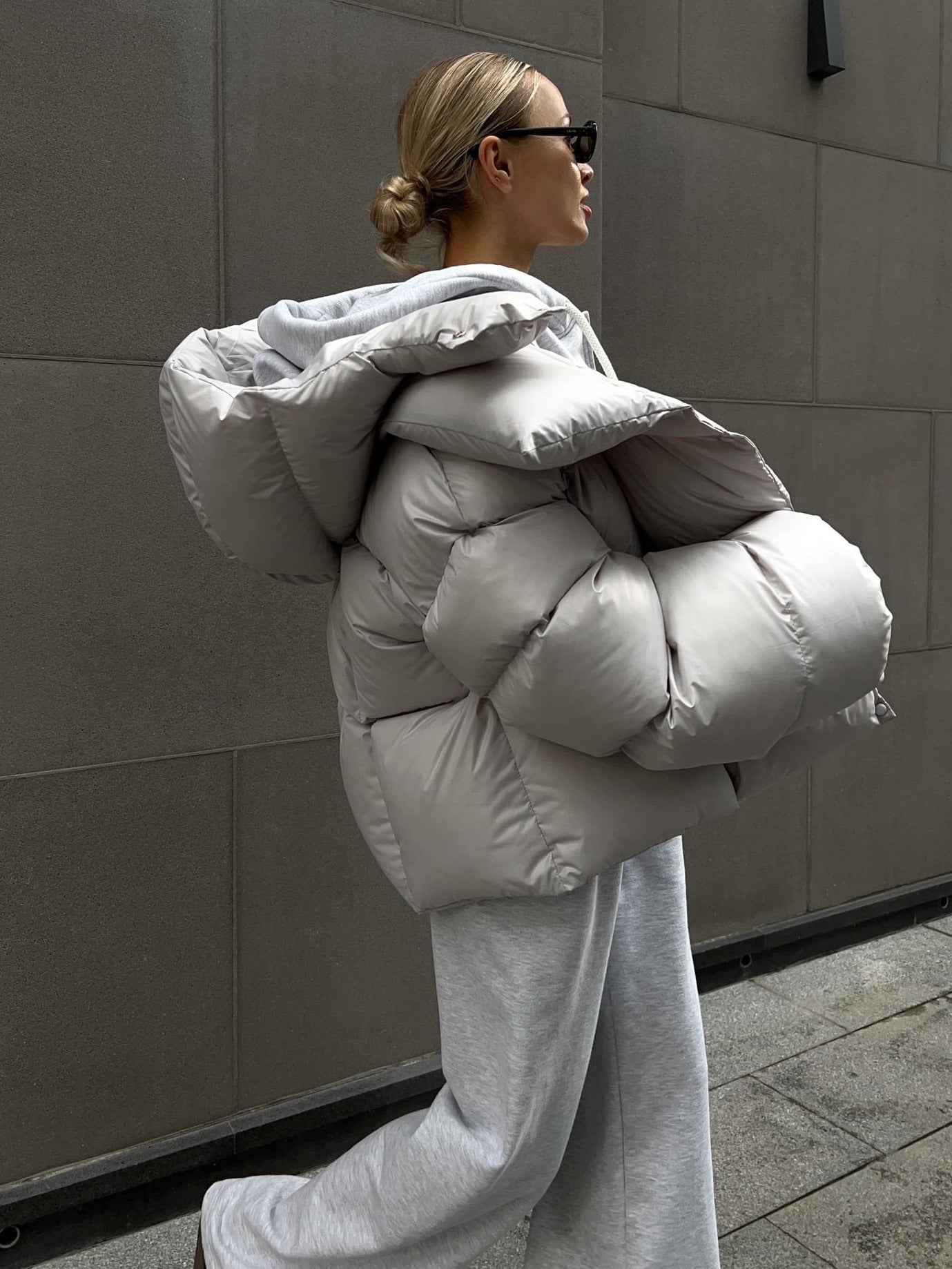 Women Winter Style Street Hooded Padding Jacket 5