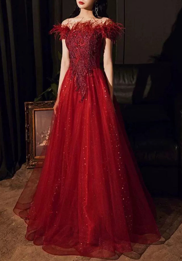 Women Summer Off Shoulder Formal Party Evening Dress（Processing time need 3-6 days）