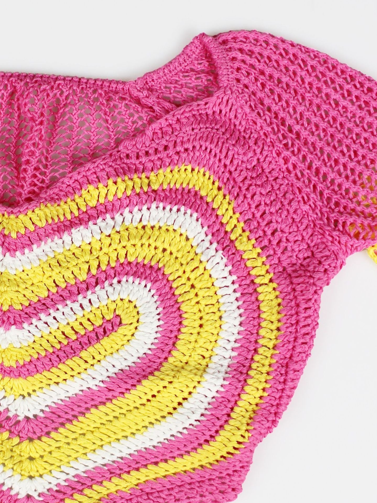 Spring Summer Crochet Heart Print Multi-Color Slim Two-Piece Skirt Set 7