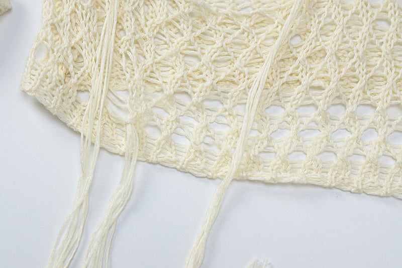 Women's Knitting Blouse Ripped Sexy Design Short Long Sleeve Top 17