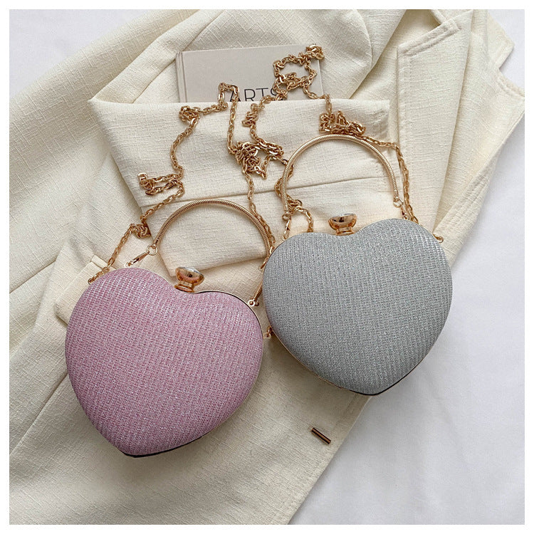 Women Heart Print chain handbag single shoulder crossbody small bag 23