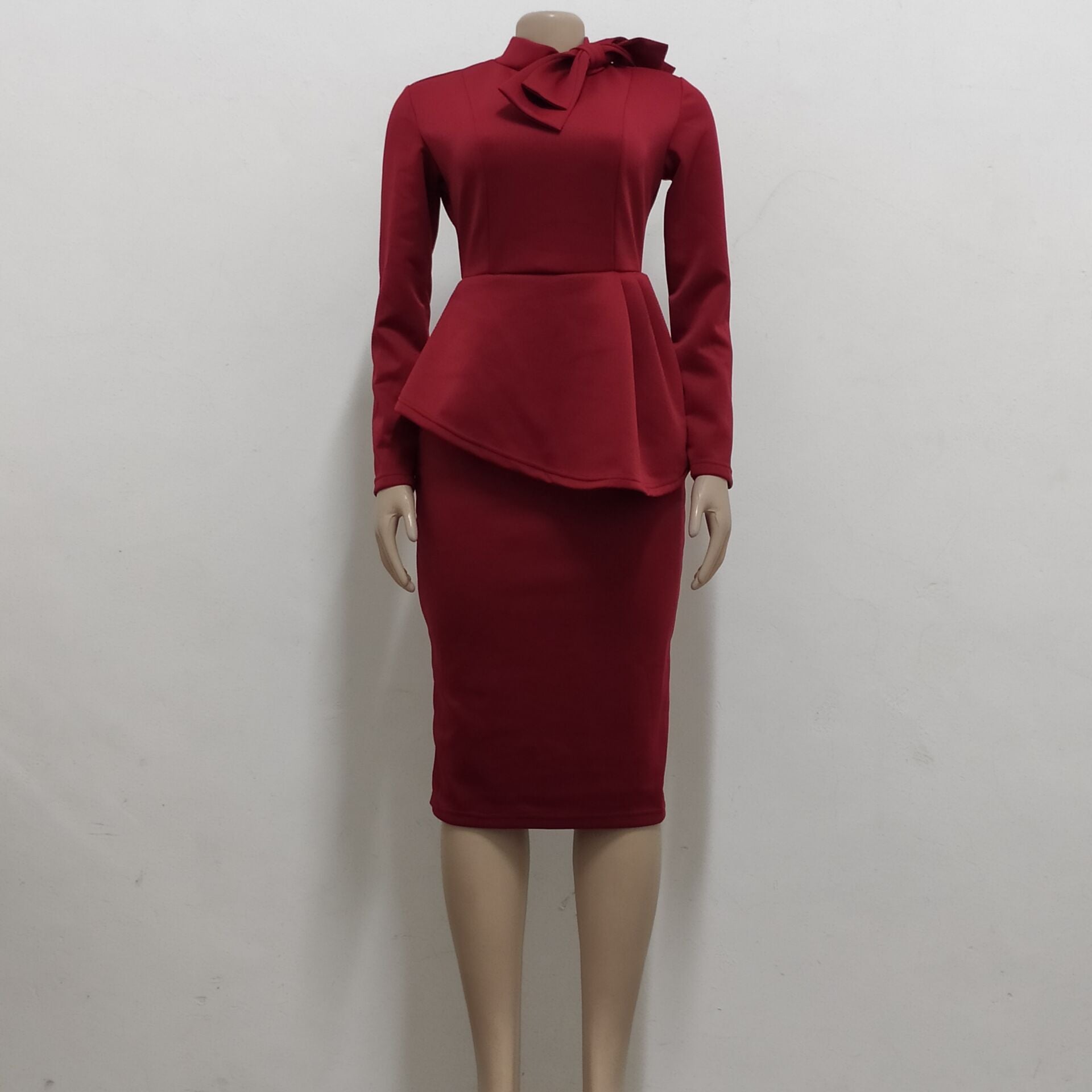 Women sexy diagonal bow dress 28