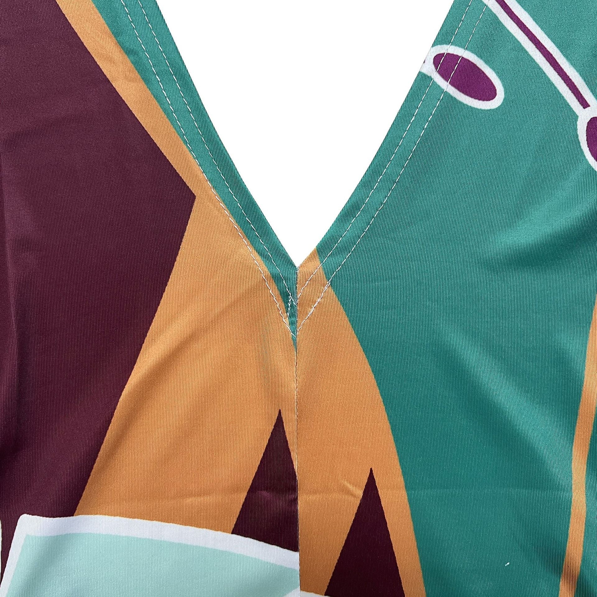 Fashionable Women's Sexy Printed Sleeveless Low Back Maxi Dress 16