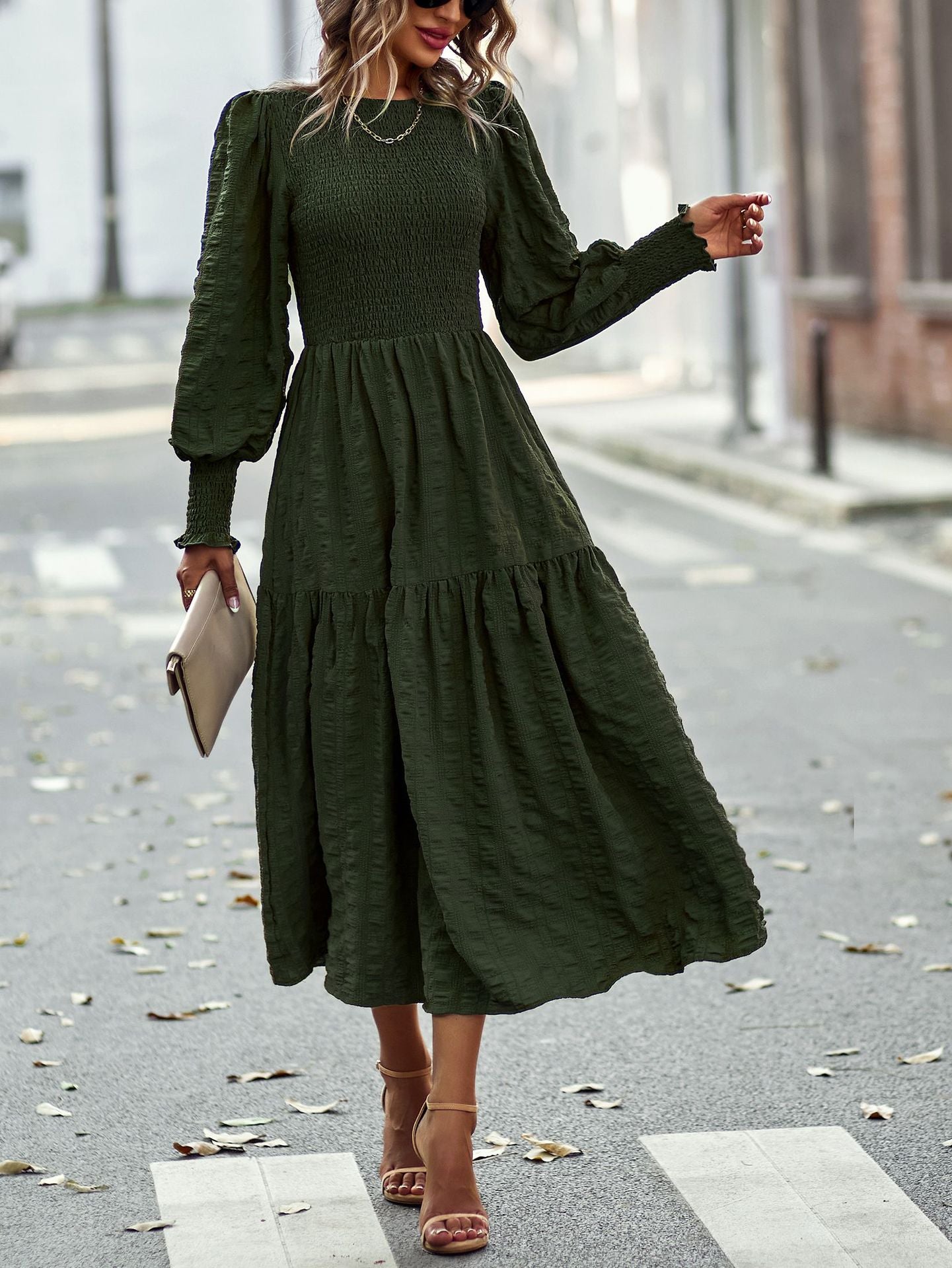 Women Long Sleeve Midi Dress 11