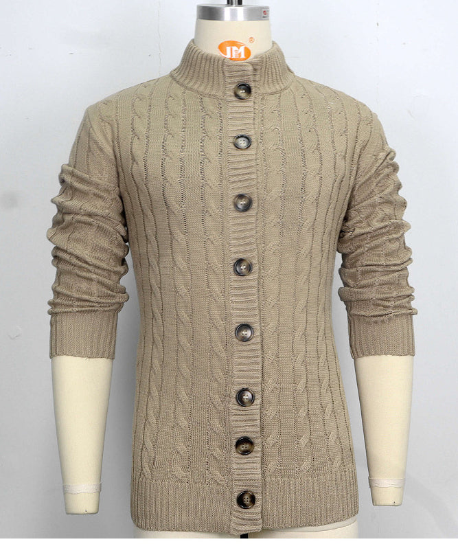 Men's Casual Stand Collar Knitting Solid sweater 5