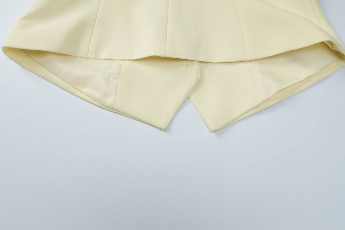 Autumn Women's Fashion Chic Buttoned Blazer Slim Solid Coat 18