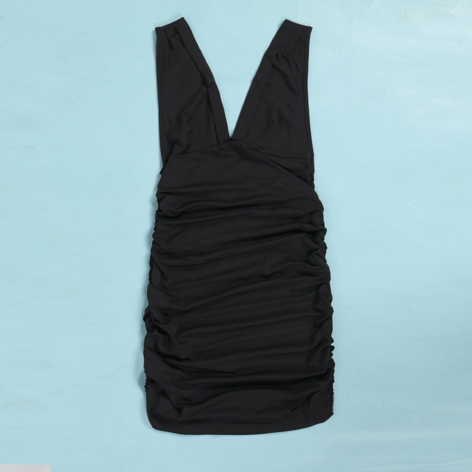 Sexy slim deep V neck sleeveless nightclub dress 56