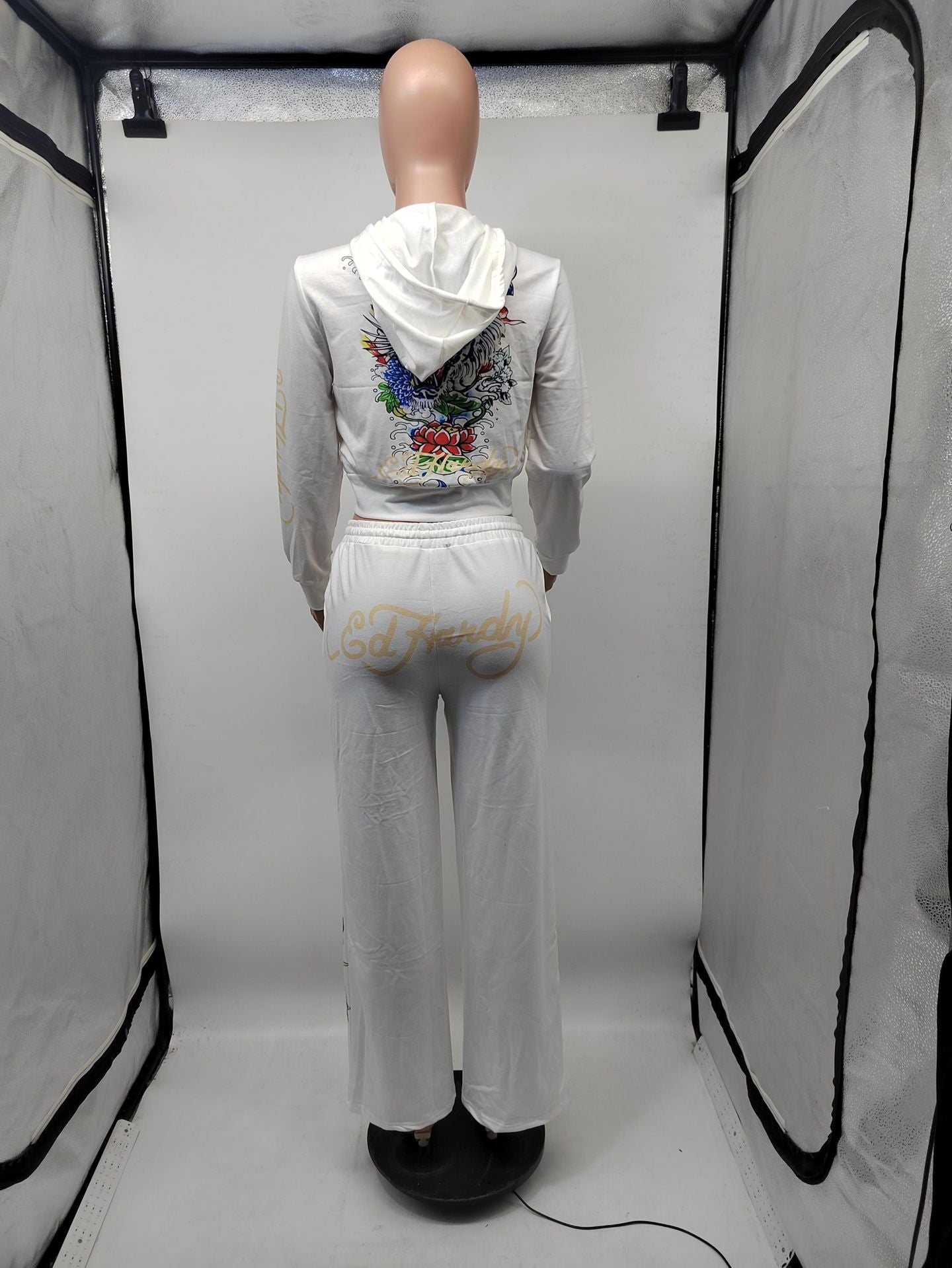 Women's Fashion Positioning Print Hoodies Casual Pants Two Piece Set 16