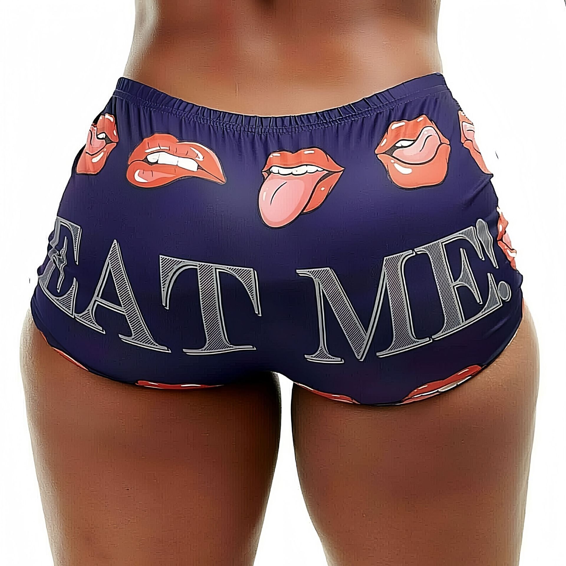 Summer Women's Tight Fitting Stretch Casual Print Shorts 22