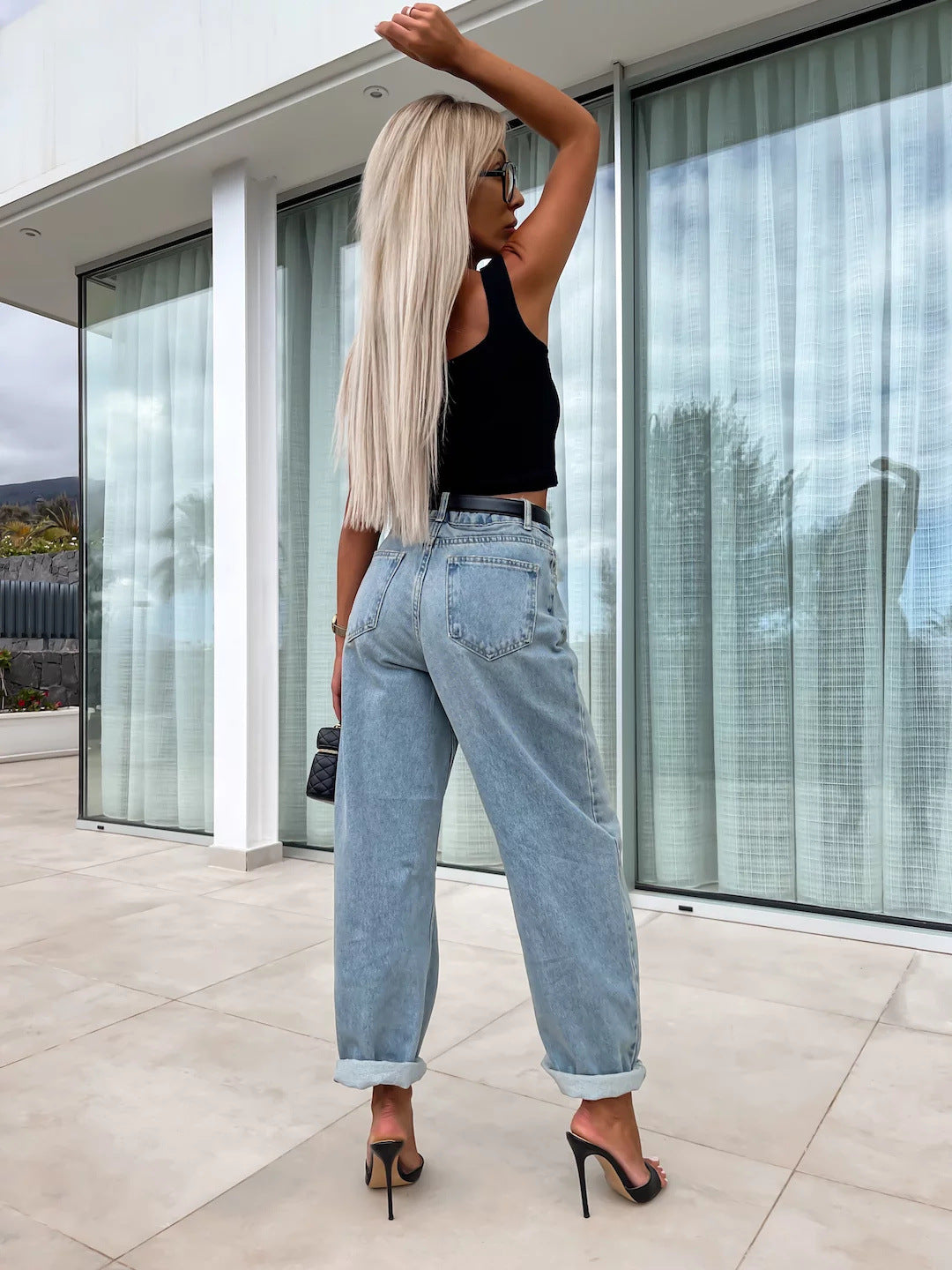 Autumn Street Fashion Loose Casual Women's Denim Pants 9