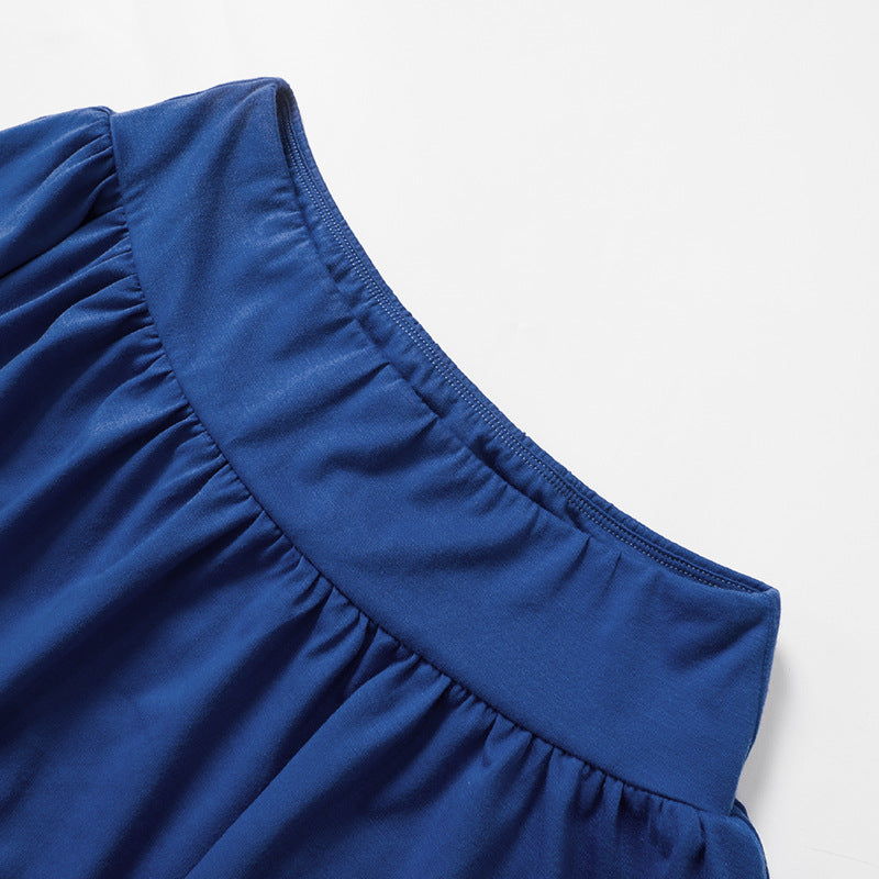 Women's Summer Strapless Low Back Ruffled Casual Two Piece Skirt Set 26