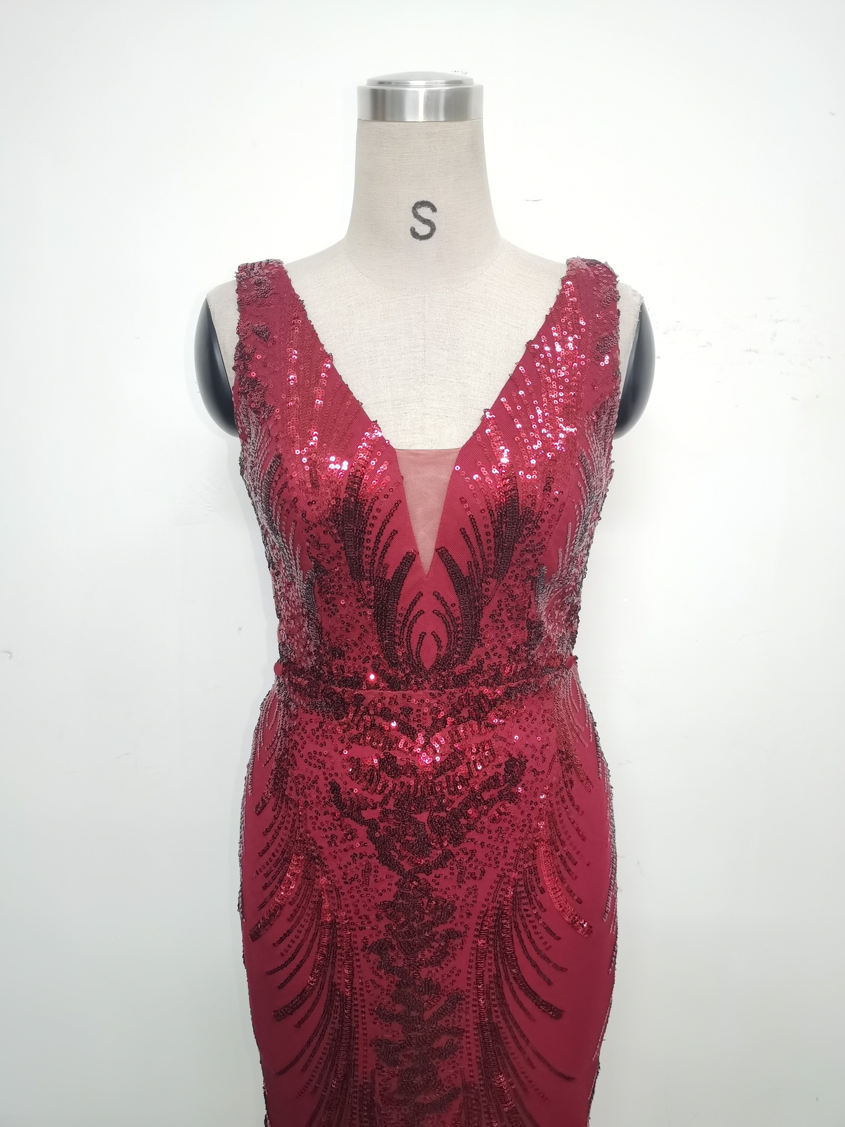 Women Beaded Beaded Sequin Evening Dress 25