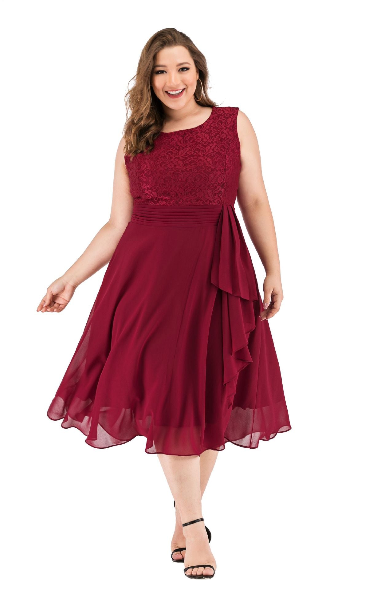 Women chiffon lace dress 93