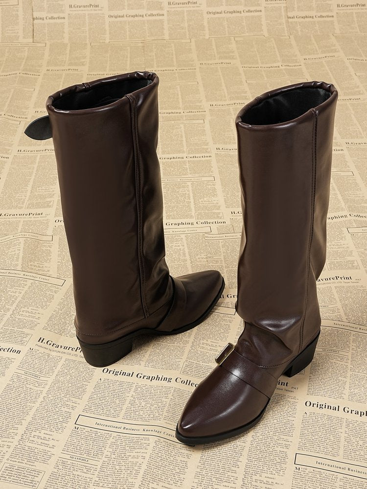 Women autumn and winter long pointed-toe block-heeled fashion boots 24