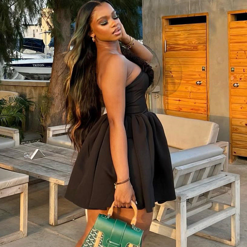 Women Solid Sexy Sleeveless Dress 3