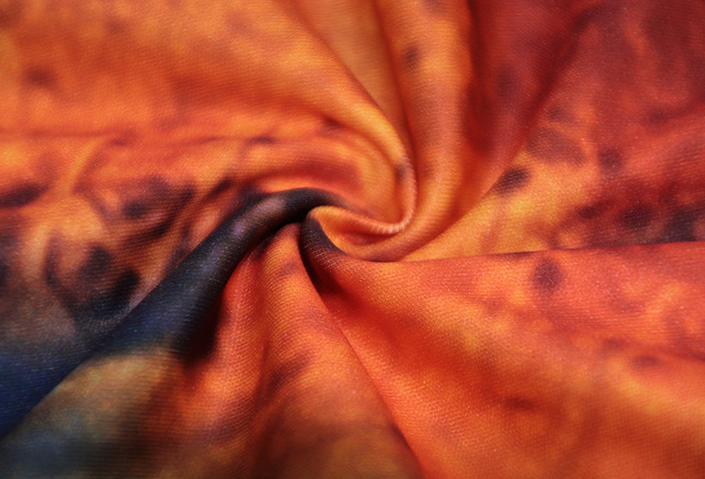 Women Turndown Collar Long Sleeve Printed Casual Two-piece Set 26