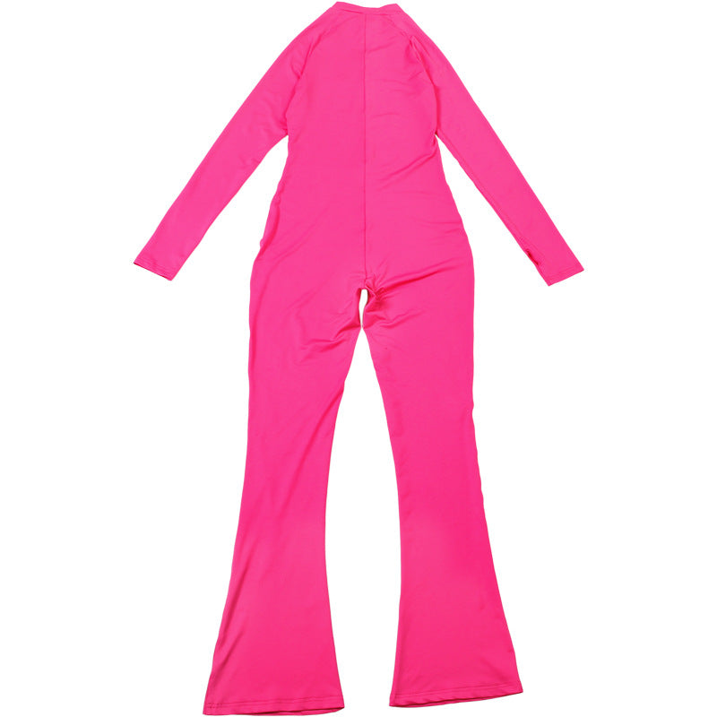 Women Autumn Zippered Long-Sleeved Jumpsuit 15
