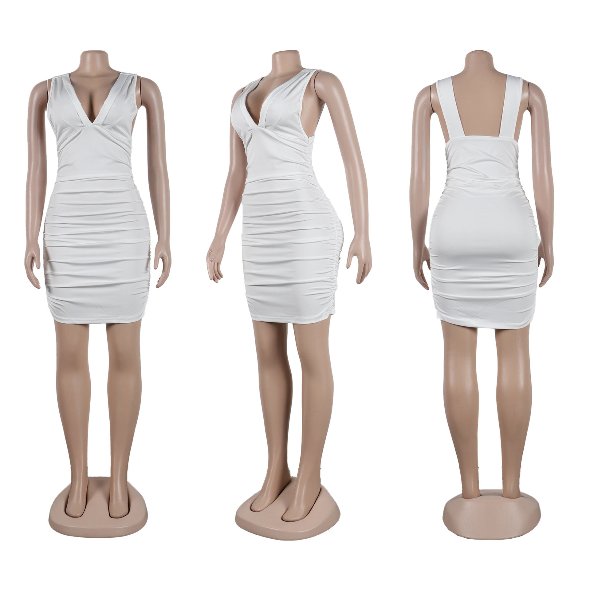 Sexy slim deep V neck sleeveless nightclub dress 37