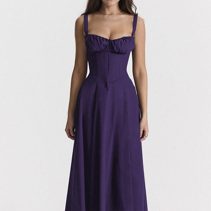 Women French summer elegant Strap Dress 16