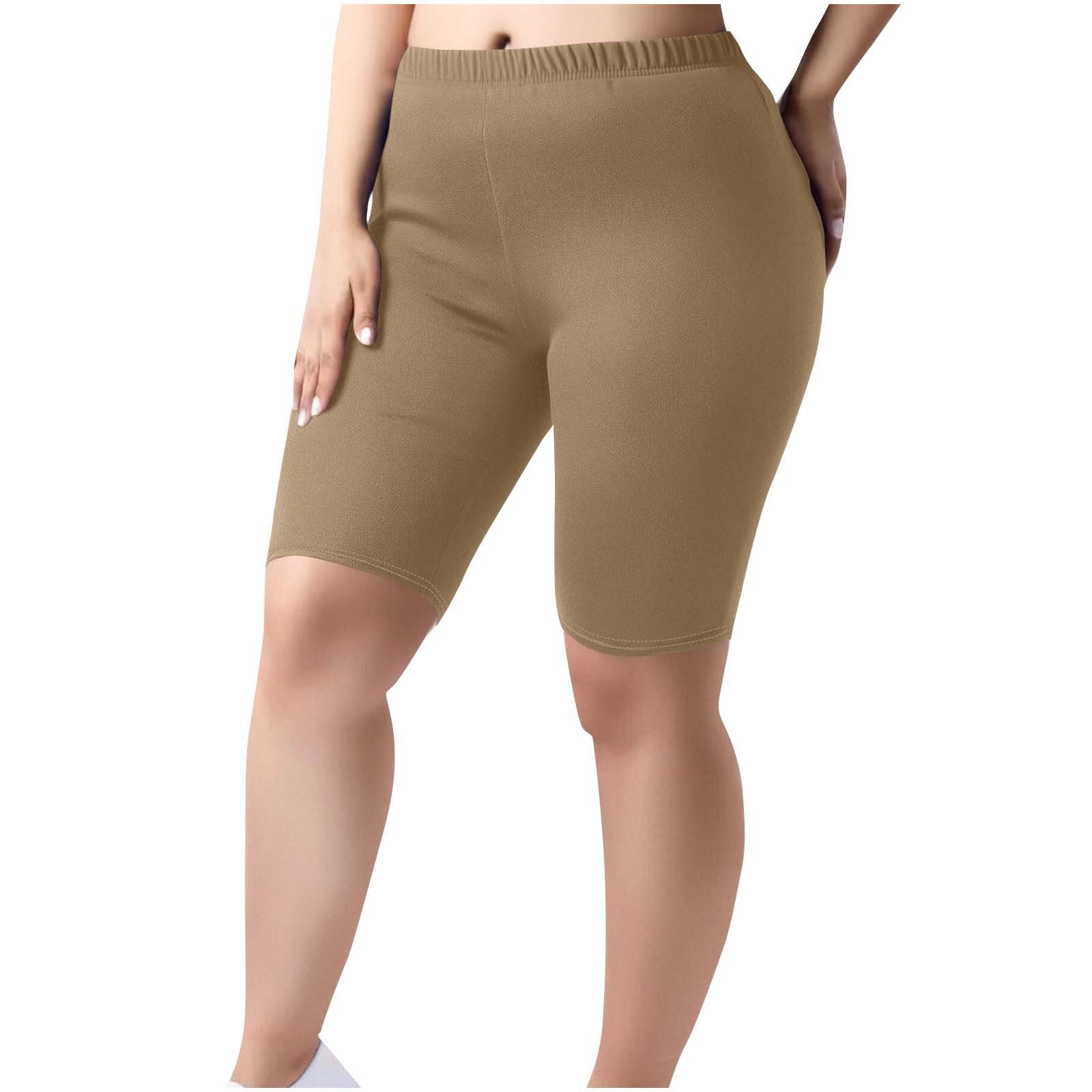 Women's Trousers Knee-Length Shorts Plus Size Elastic Waist Casual Pants 7