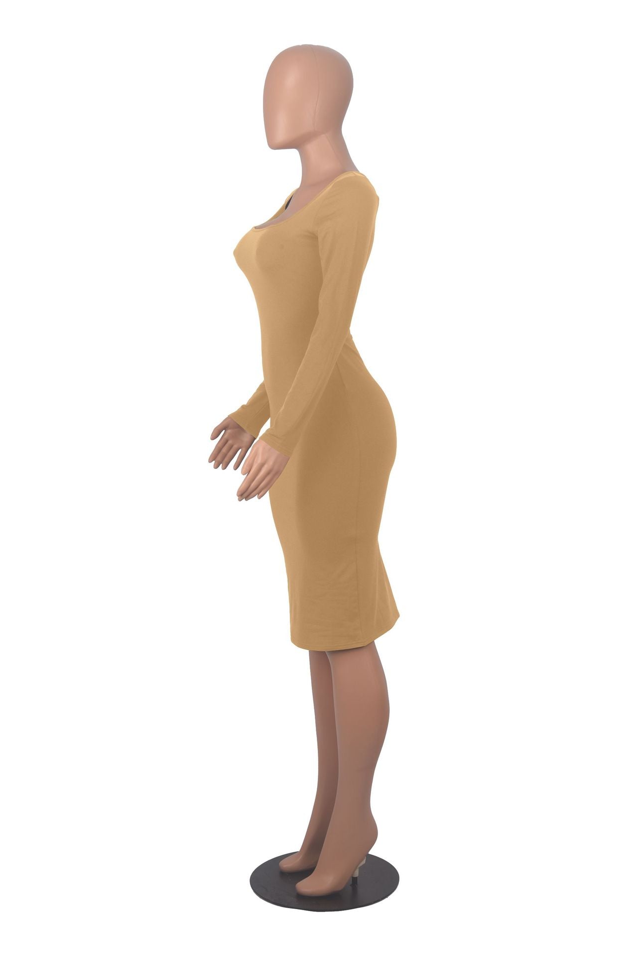 Women Sexy Long Sleeve Round Neck Bodycon Dress 28