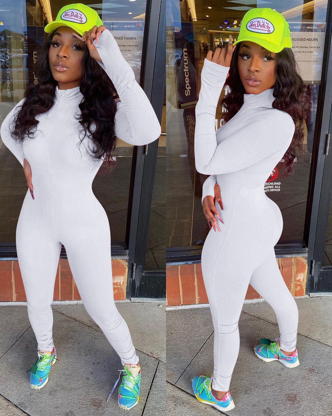 Women's Ribbed Casual Solid Color Jumpsuit