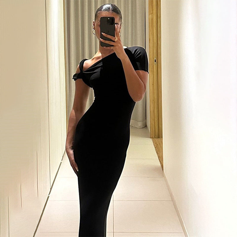 Women Summer Slash Shoulder Dress 20