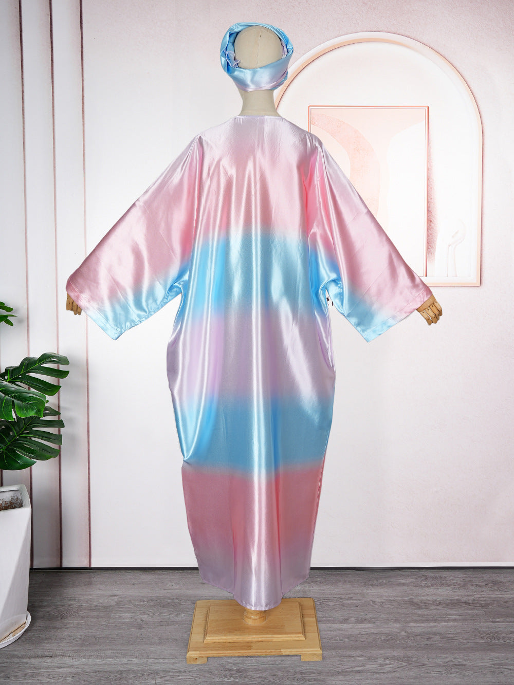 Plus-Size African Women Round Neck Embroidered Beaded Dress 6