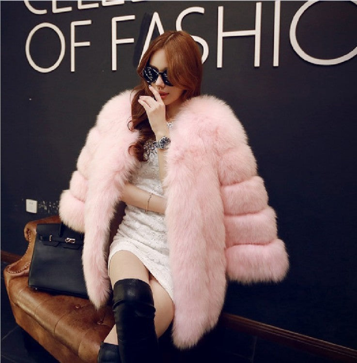 Women's Faux Fur Jacket Autumn And Winter Faux Fur Coat