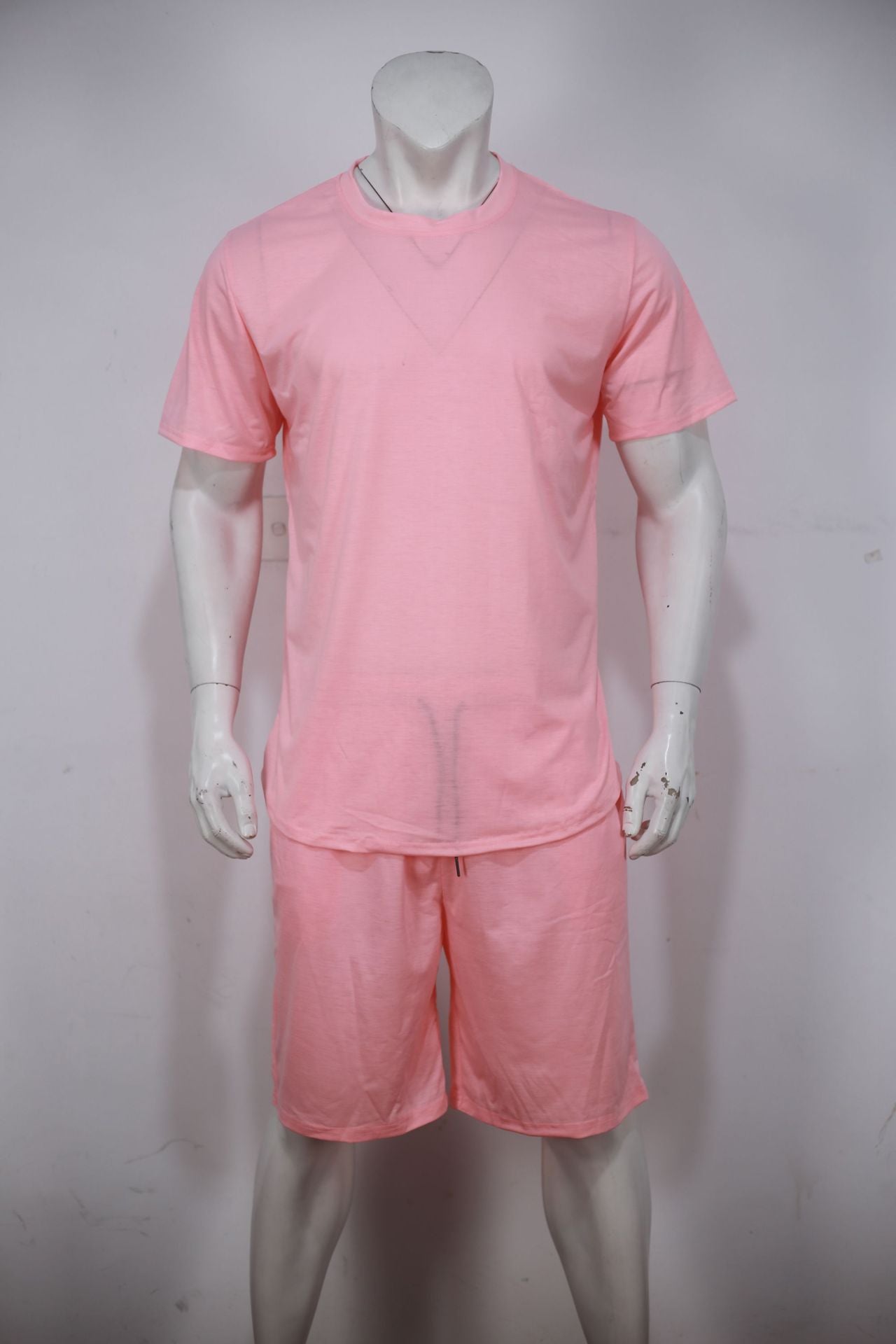 Summer Men'S Solid Color Short-Sleeved T-Shirt Shorts Sports Two Piece Suit 33