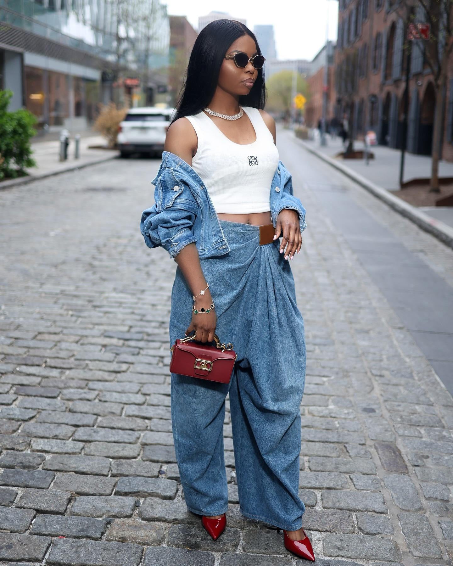 Women Street Denim Wide Leg Pants