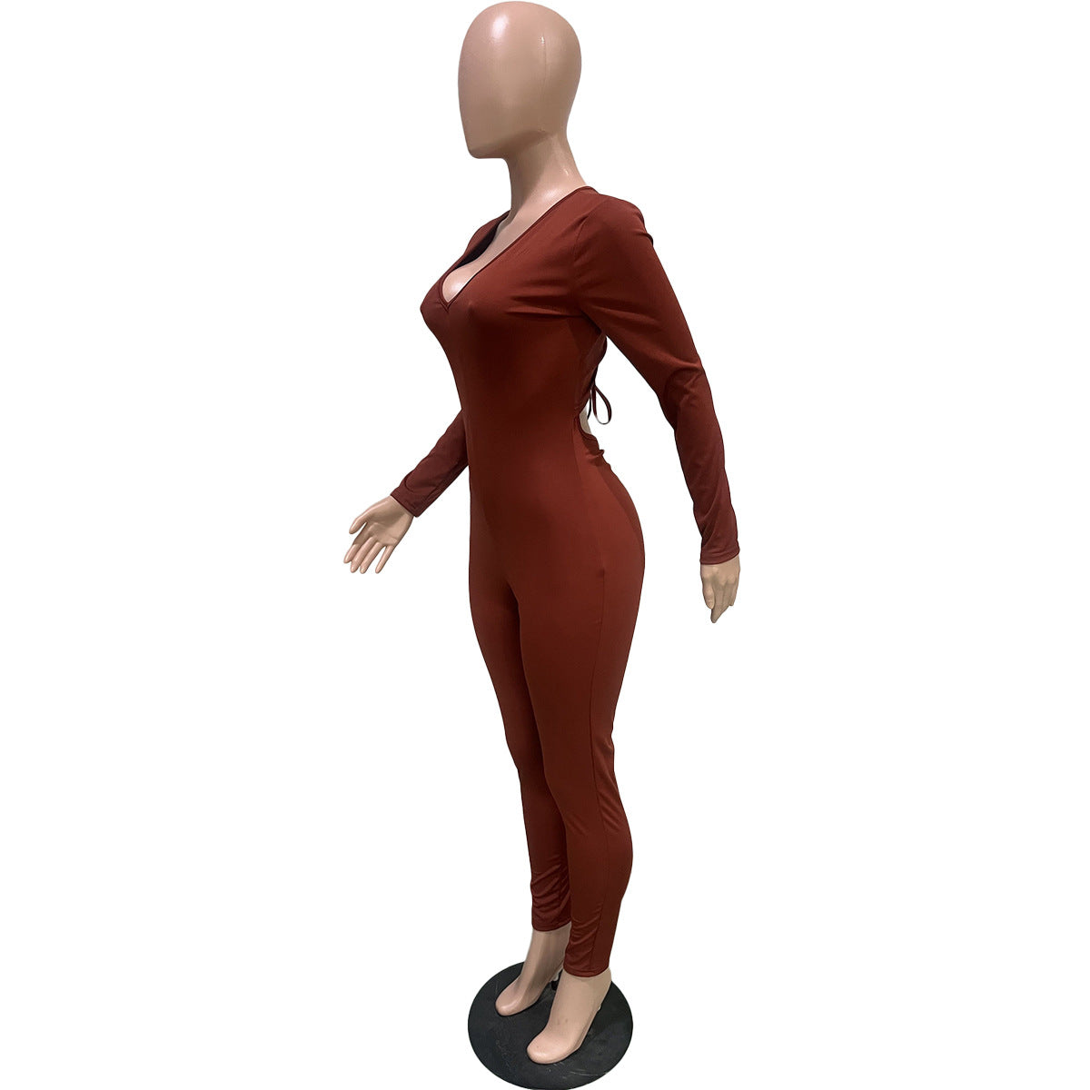 Women's Back Drawstring Scrunch Butt Sexy Jumpsuit 28