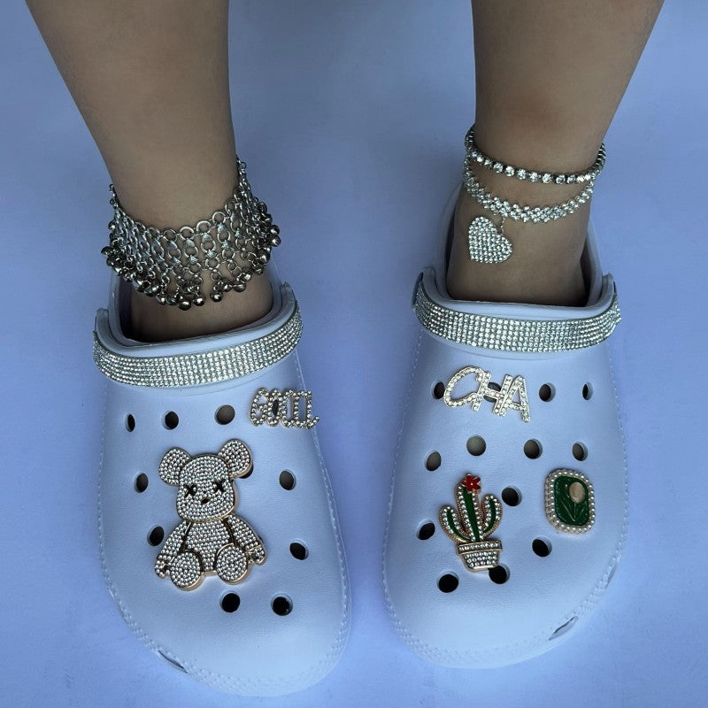 Cactus accessories high-heeled hole shoes women's summer slope heel thick bottom hole shoes women's shoes 30