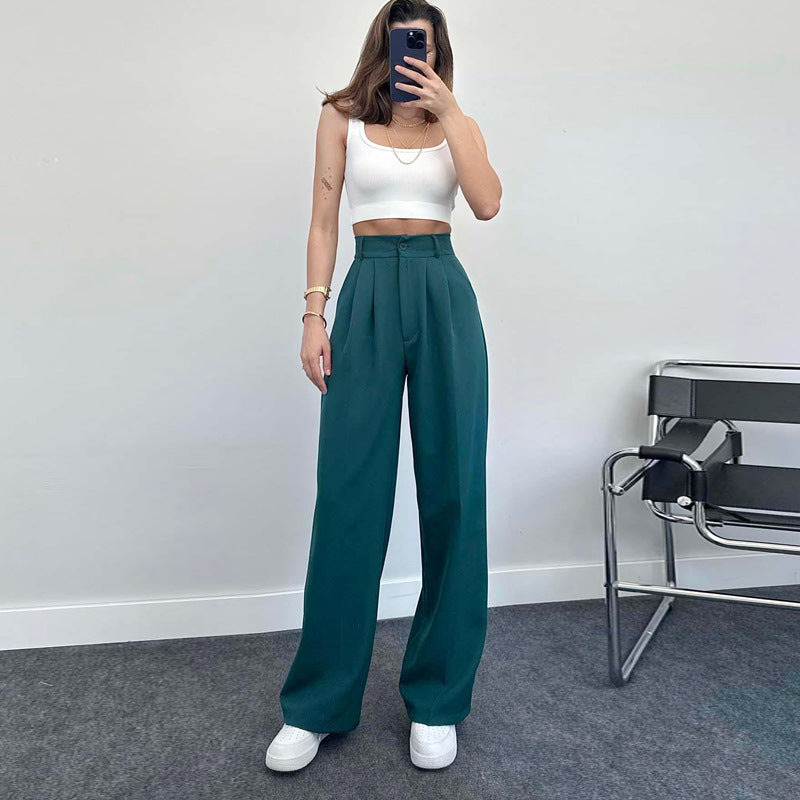 Women Spring/Summer Casual Elegant Straight-Leg Pants 6